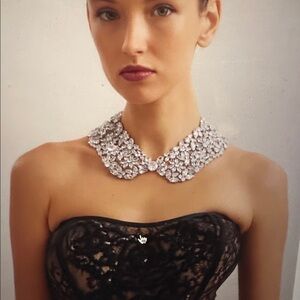 Anne Fontaine Carolina collar Elegant Silver Crystal Collar Necklace